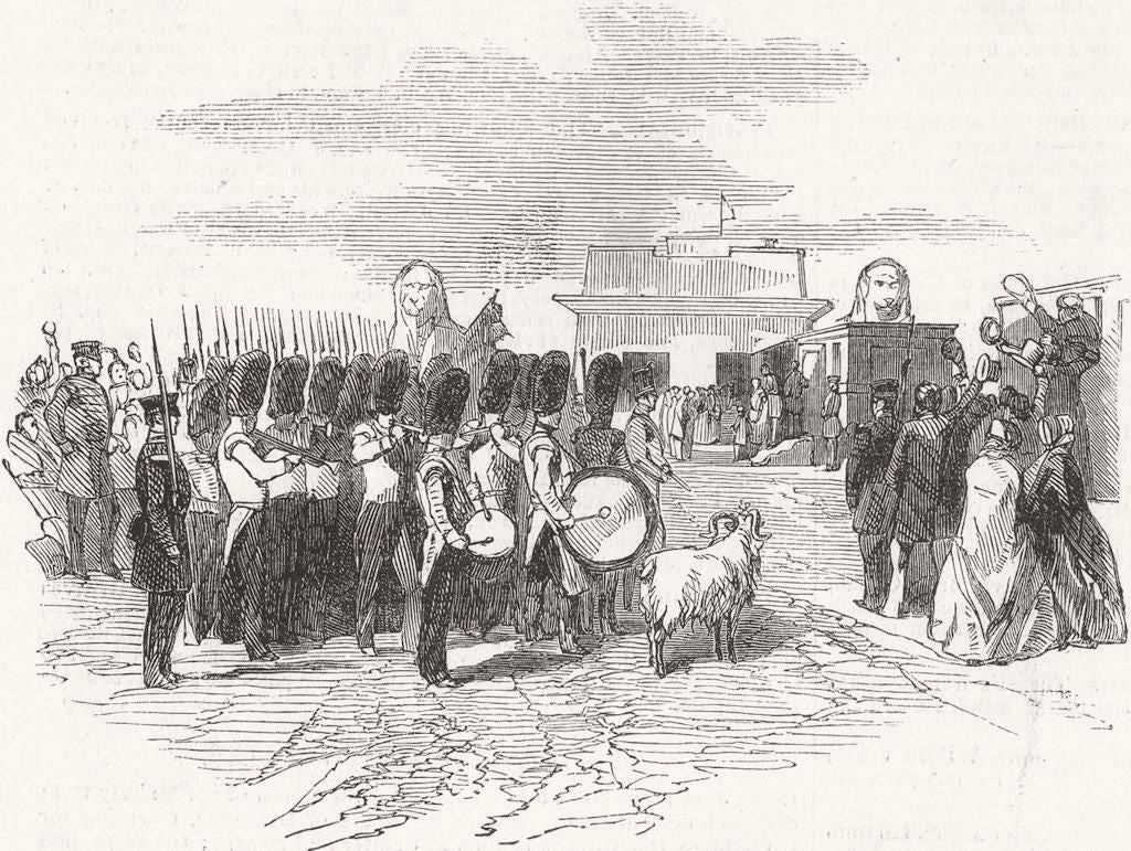 BRITANNIA TUBULAR BRIDGE. Railway carriage  1852 old antique print picture